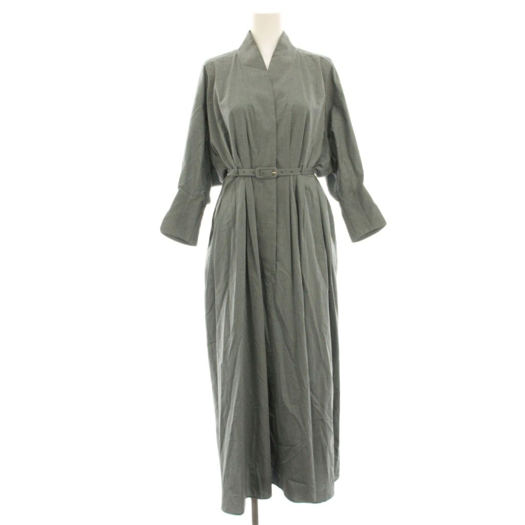 マメクロゴウチ Mame Kurogouchi Cotton Chambray Tucked Shirt Dress