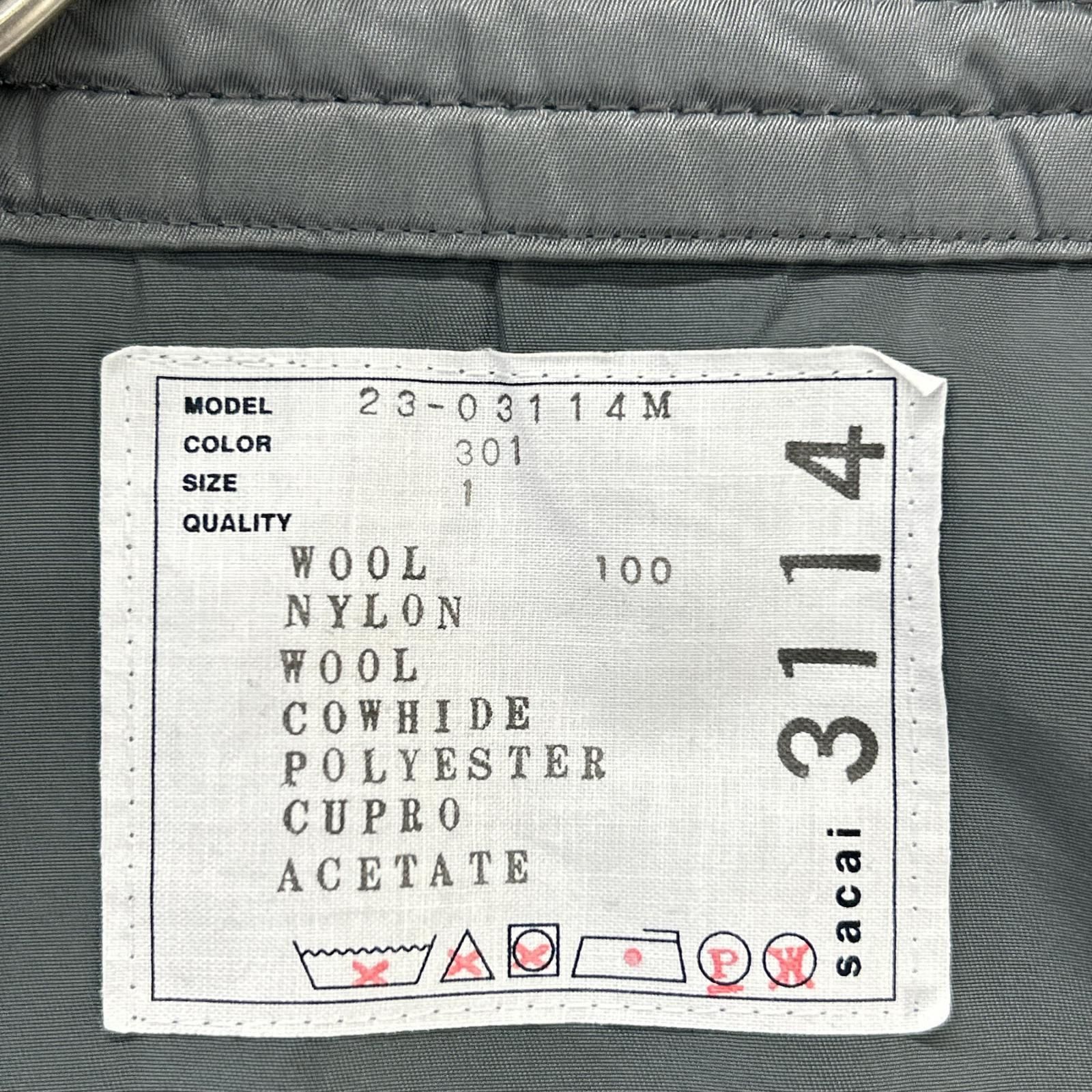 sacai サカイ 23SS 23-03114M グレー×ネイビー ウール ナイロン