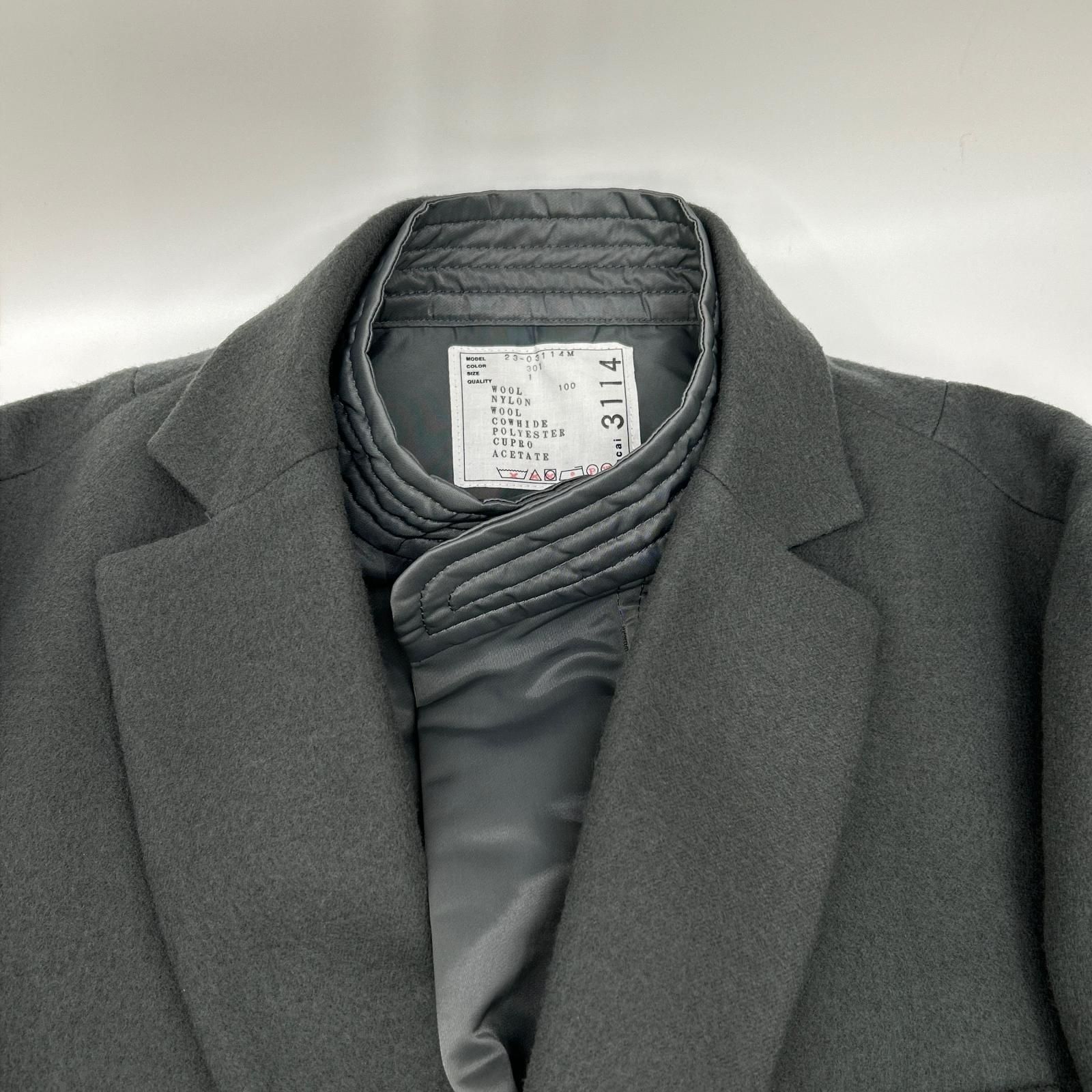 sacai サカイ 23SS 23-03114M グレー×ネイビー ウール ナイロン