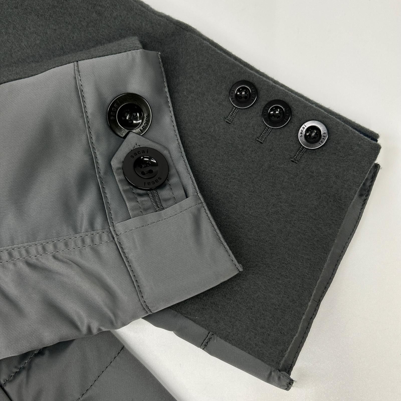 sacai サカイ 23SS 23-03114M グレー×ネイビー ウール ナイロン