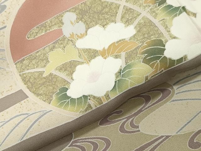平和屋着物●豪華色留袖　作家物　駒刺繍　流水草花文　金彩　正絹　逸品　CABI0432gh