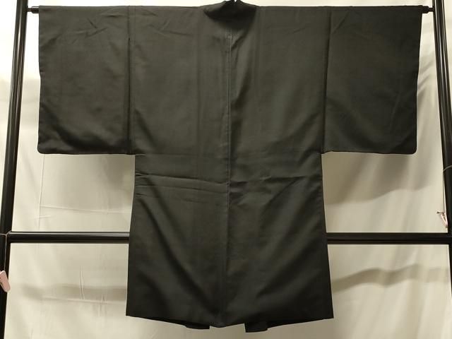 平和屋着物＃男性　長羽織　黒紋付き　正絹　逸品　CABH7012in