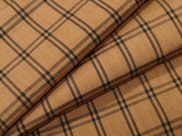 平和屋着物●上質な紬　格子柄　正絹　逸品　CABG4793gh