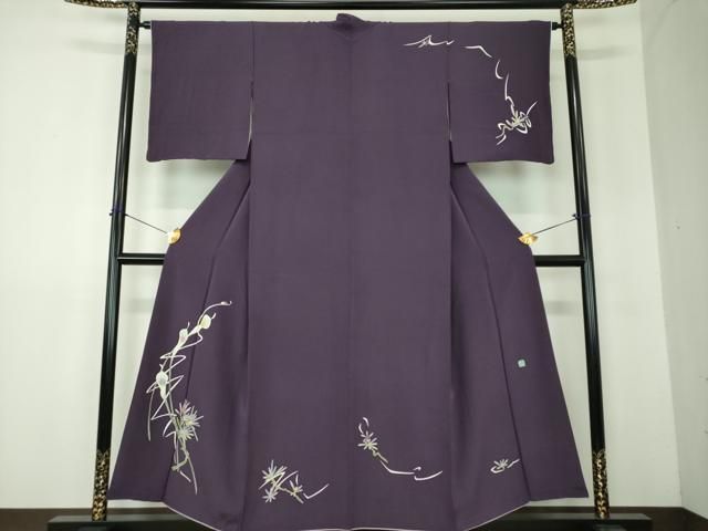 平和屋着物●本加賀友禅作家　松島由美　訪問着　カラー　枝花文　正絹　逸品　DABF7862ps