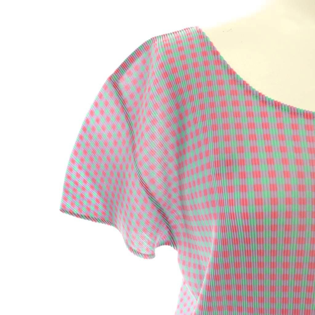 プリーツプリーズ PLEATS PLEASE イッセイミヤケ チェック 半袖