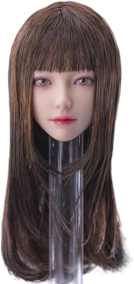 【新品】1/6スケール 女性 ヘッド スカルプト ビューティー ガール マンディ 植え付けヘアヘッド カービング 12インチ 女性 PH TBL JO アクションフィギュア ボディ (ブラウン) 89a0ac12