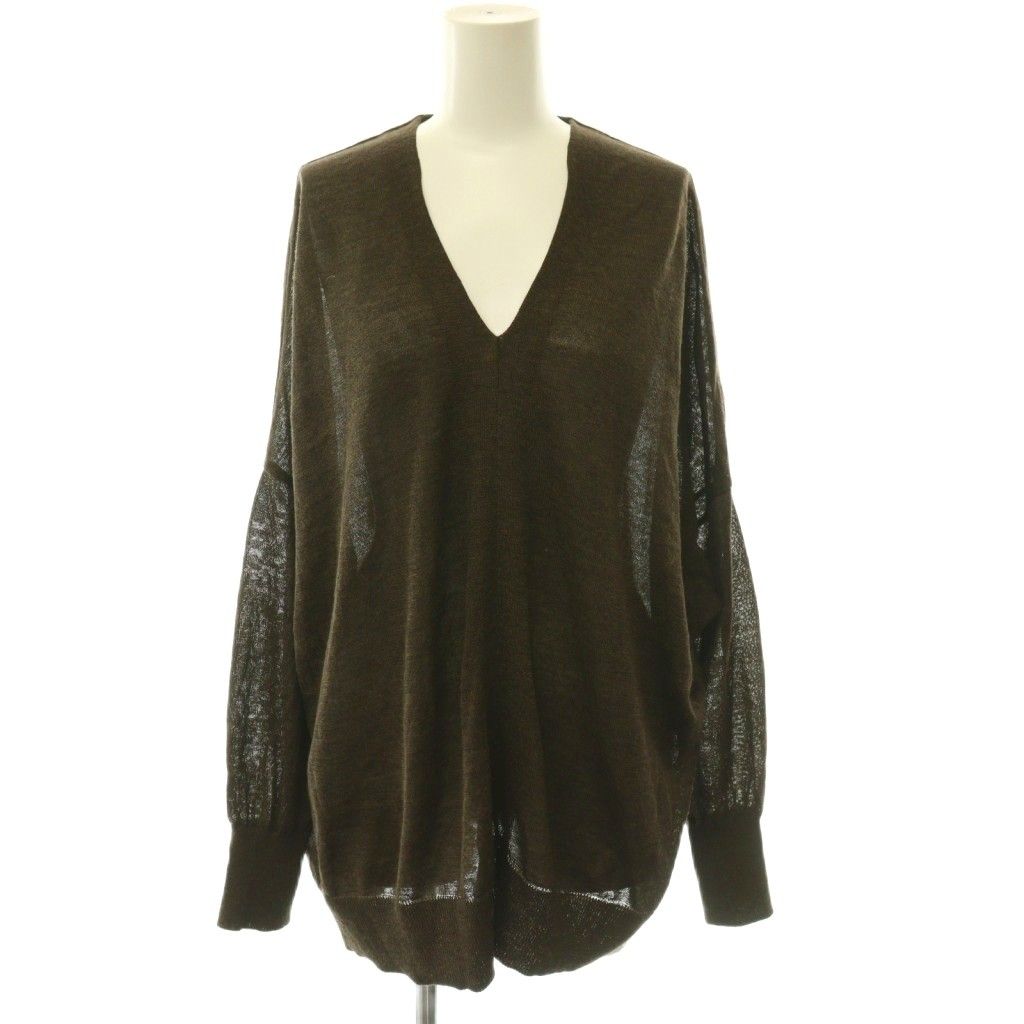 ミューズ ドゥーズィエム クラス MUSE de Deuxieme Classe 26SS URBAN Vネック プルオーバー ニット カットソー ブラウン 茶 /CX ■OS