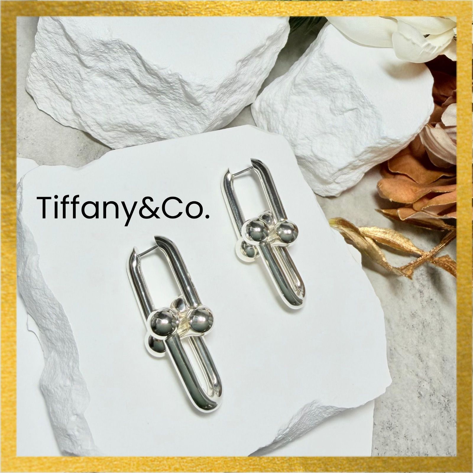 新品仕上済 Tiffany&Co. ティファニー ハードウェア リンク ピアス 