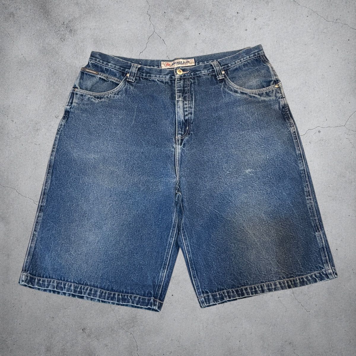 00s Anchor Blue Baggy Shorts W40 Indigo アンカーブルー バギーショーツ インディゴ 古着
