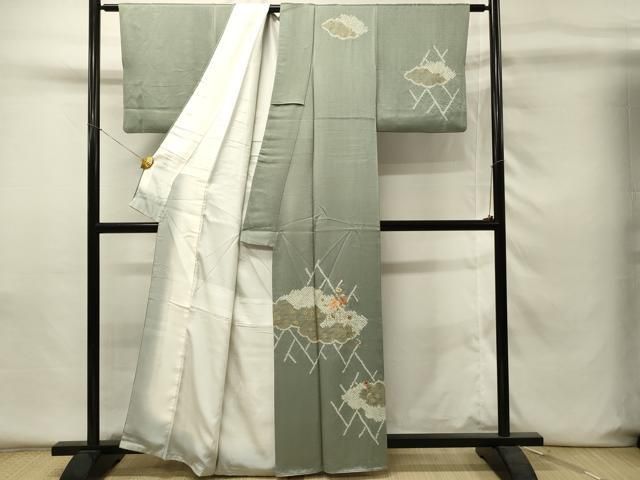 平和屋着物□訪問着 絞り 刺繍 草花文 金彩 正絹 逸品 DABH4263qp