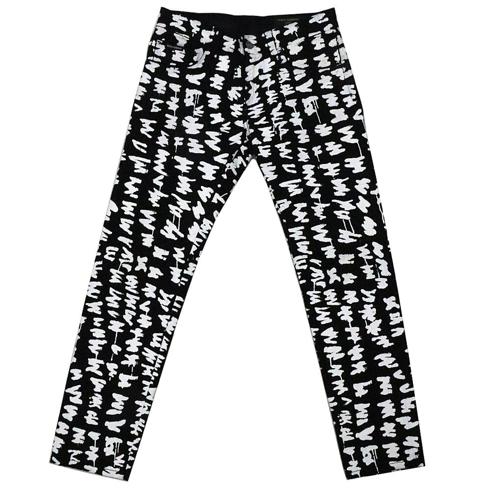 [Nagoya] Dolce & Gabbana Classic Denim Pants GYC4LZ G8Z14 Paint Total Pattern Black 44 Size Mens Clothing