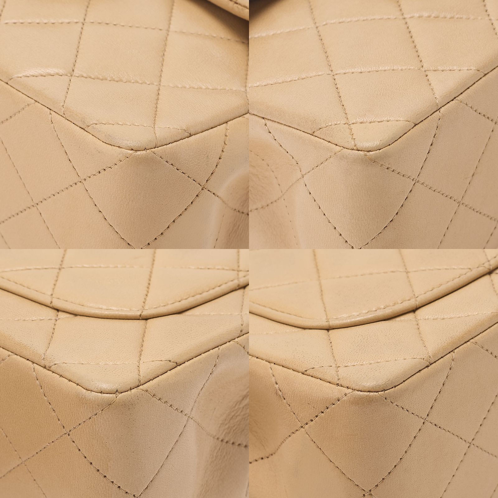 CHANEL シャネル チェーンショルダー バッグ 　ミニマトラッセ 17cm　ターンロック　ラムスキン ベージュ　ゴールド金具 　レディース【中古】【送料無料】