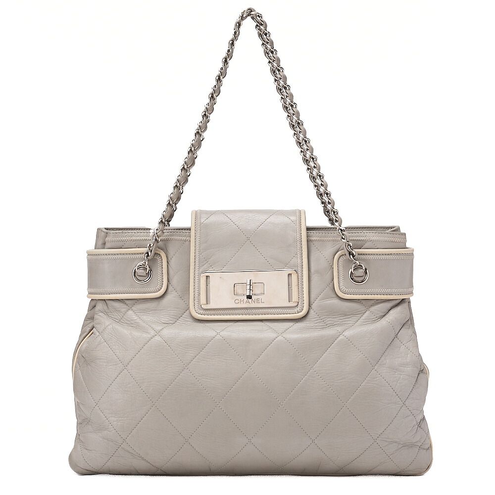 CHANEL シャネル マトラッセ 2.55ロック チェーンショルダー ラムスキン　グレー（シルバー金具） レディース バッグ レディース【中古】【送料無料】
