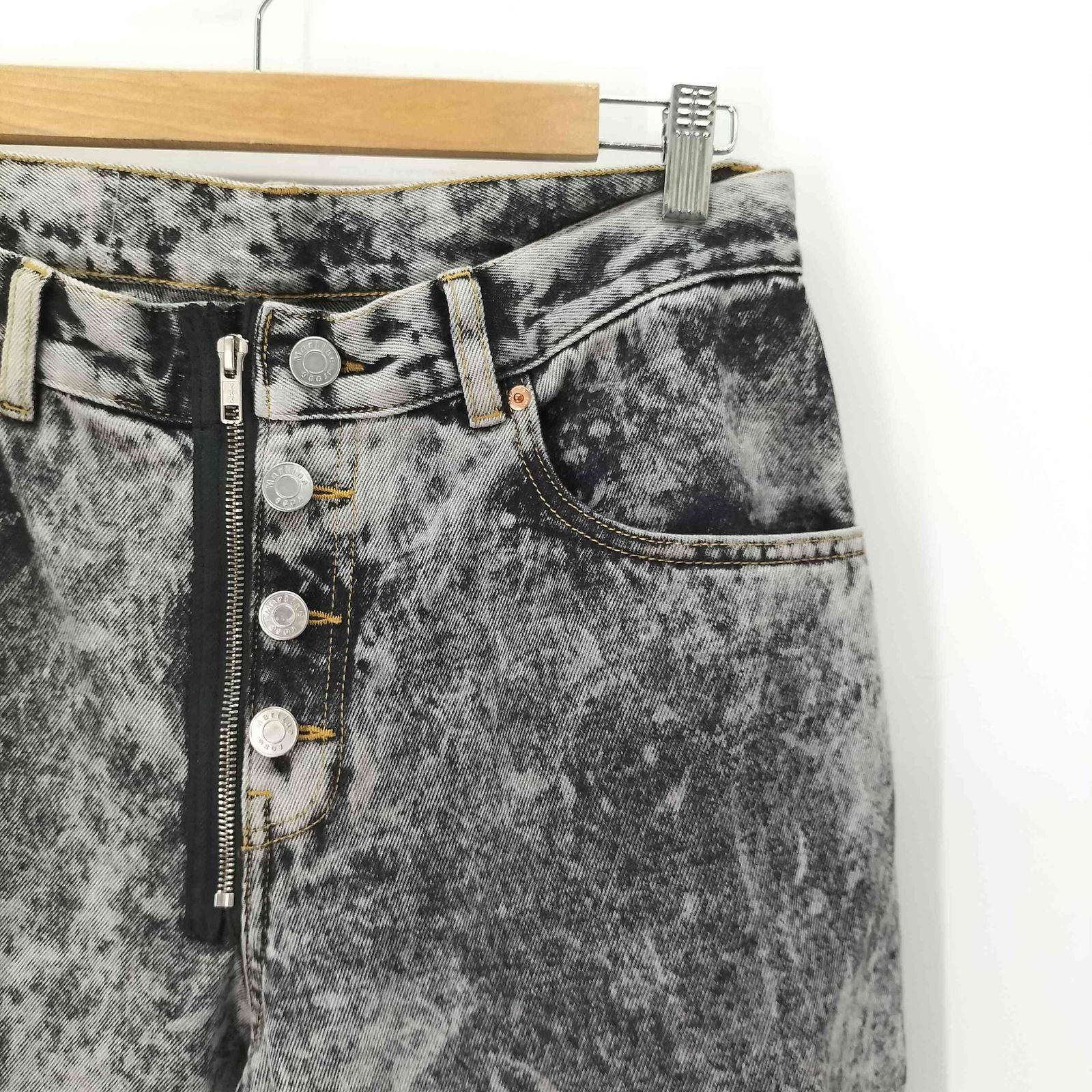 マーティンローズ Martine rose ZIP HEM JEAN GREY ACID WASH グレー
