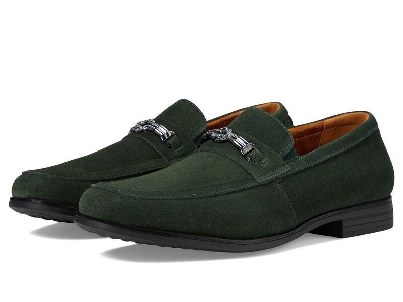 ステイシーアダムス メンズ シューズ スリッポン・ローファー Stacy Adams Ravelle Moc Toe Bit SlipOn Green Suede グリーン