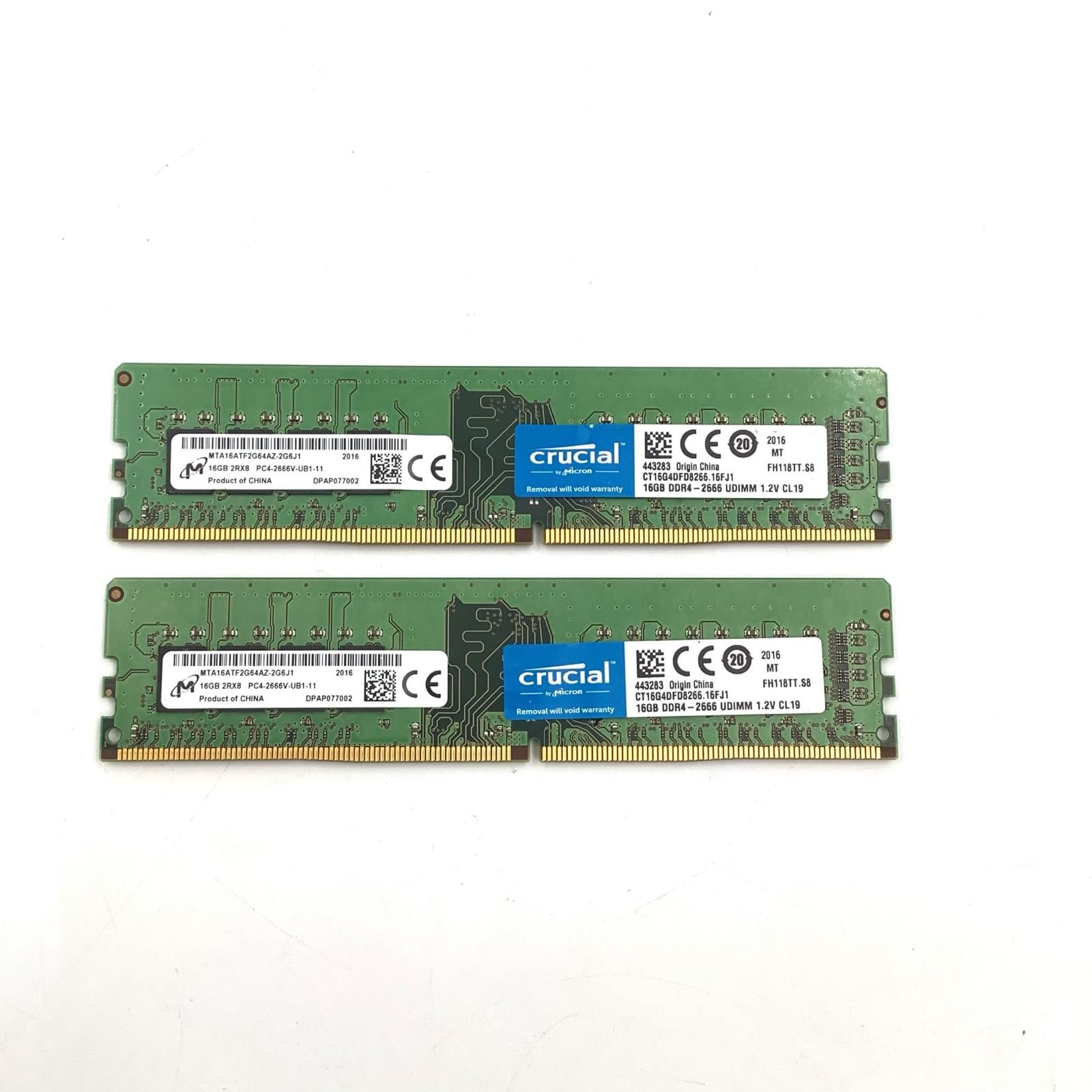 crucial DDR4 16GBx2 32GB メモリ 動作確認済 - メルカリ