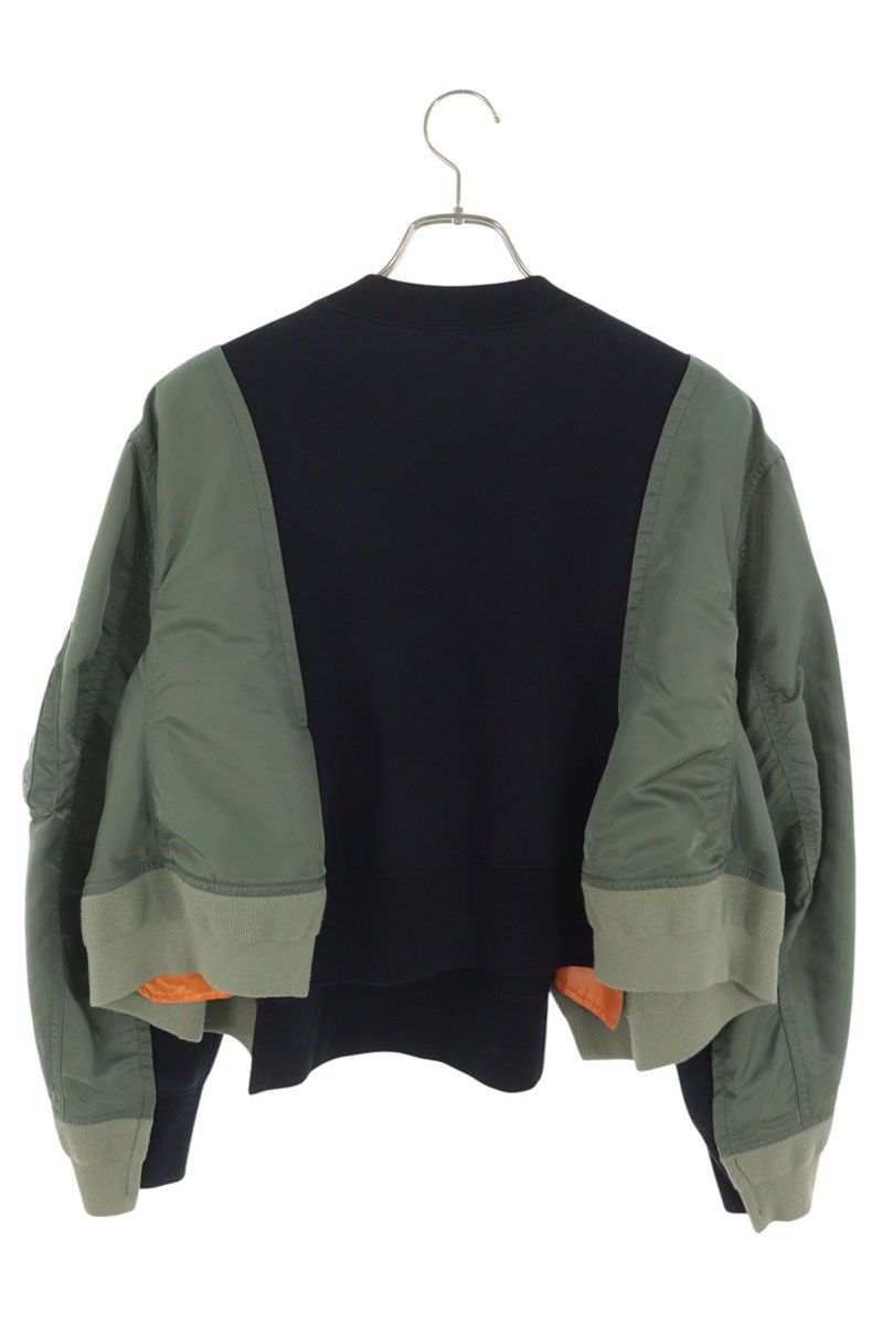 サカイ Nylon Twill x Sponge Sweat Pullover 24-07452 ドッキングデザインクルーネックスウェット レディース 3