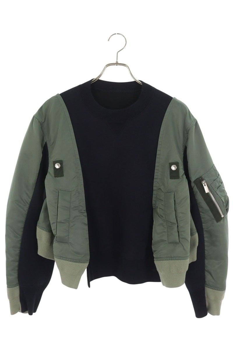 サカイ Nylon Twill x Sponge Sweat Pullover 24-07452 ドッキングデザインクルーネックスウェット レディース 3