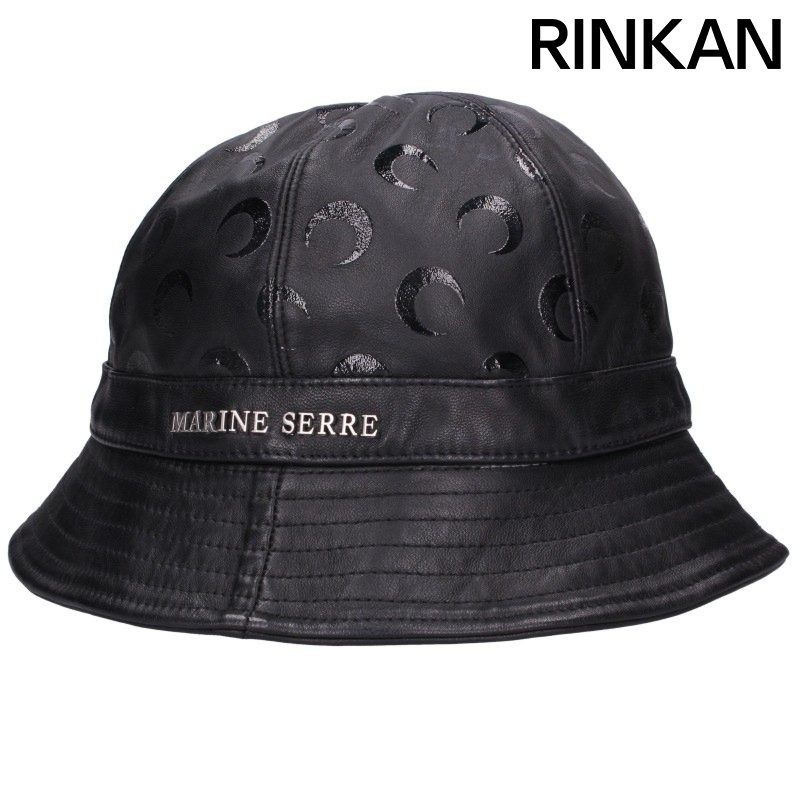 マリーンセル ムーン総柄ラムレザーバケットハット レディース M/L