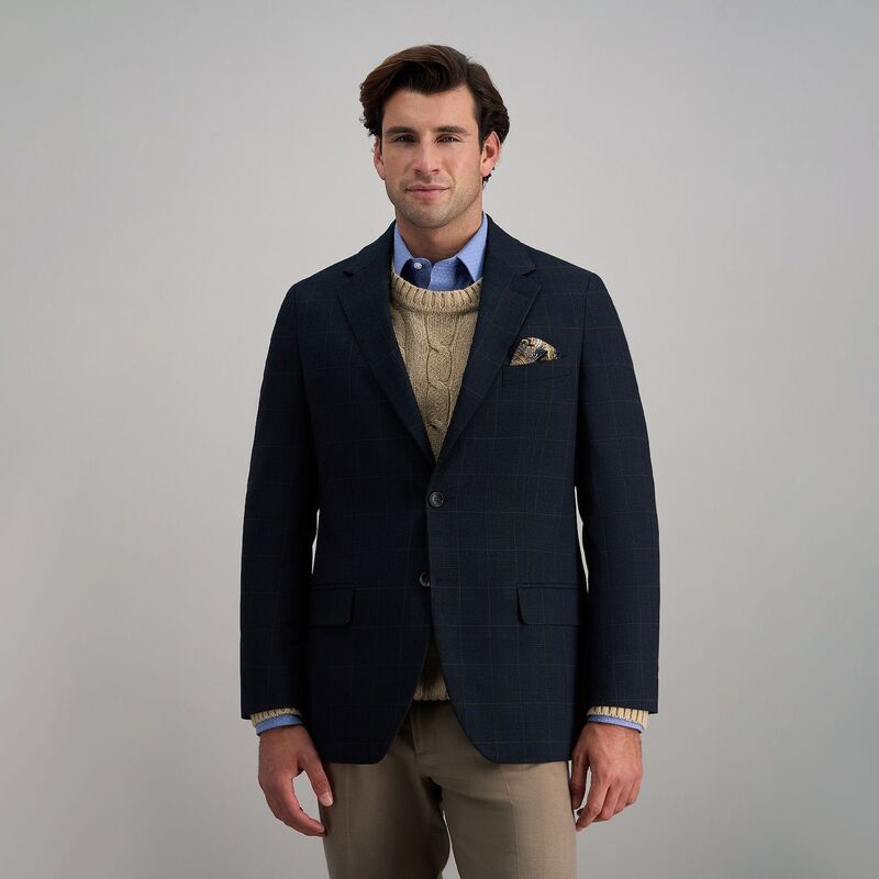 ハガー メンズ アウター ジャケット・ブルゾン コート Mens JM Haggar Premium TailoredFit Sport Coat Navy Plaid ネイビー