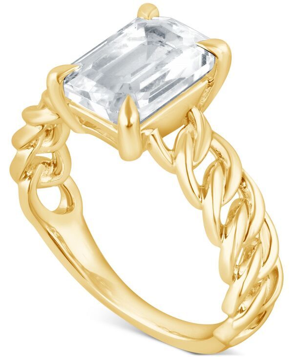 バッジェリーミシュカ レディース アクセサリー リング Badgley Mischka Certified Lab Grown Diamond EmeraldCut Chain Link Solita