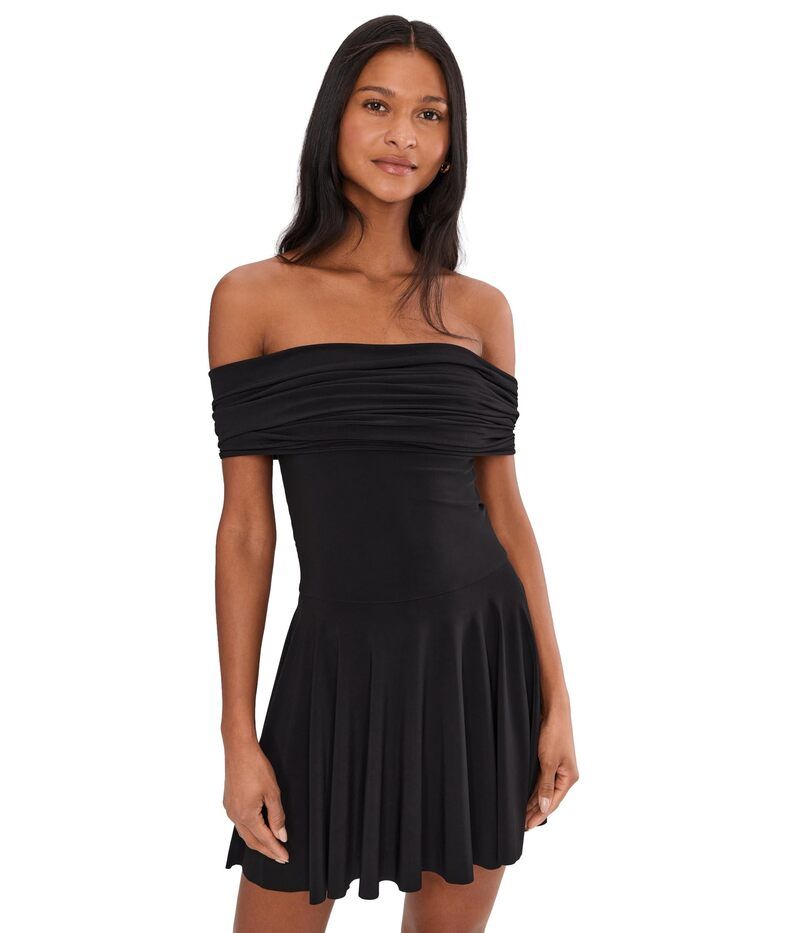 ノーマカマリ レディース トップス ワンピース ノースリーブ Norma Kamali Sleeveless Cowl Neck Hooded Flared Pickleball Dres Black