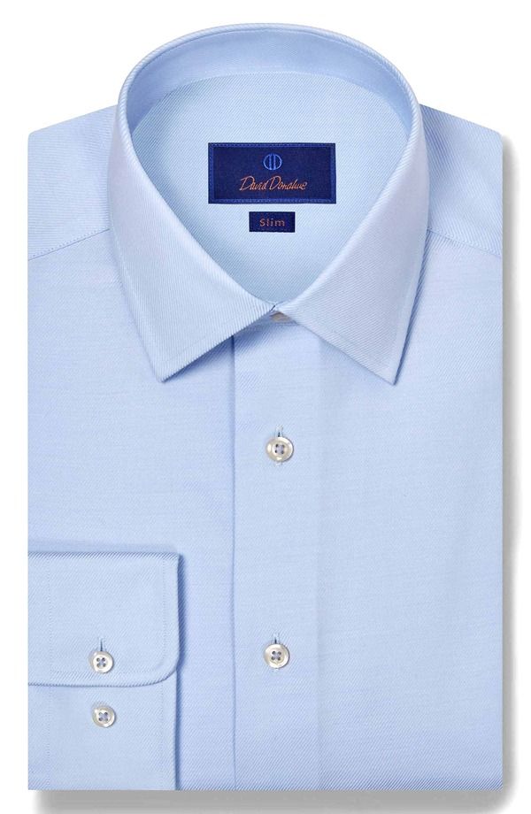 デイビッドドナヒュー メンズ トップス シャツ スリムフィット コットン Davidonahue Slim Fit Stretch Cotton Twill Dresshirt Sky 35,620円