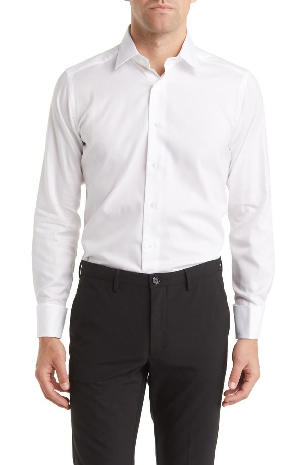 デイビッドドナヒュー メンズ トップス シャツ スリムフィット Davidonahue Slim Fituxedo Shirt White ホワイト