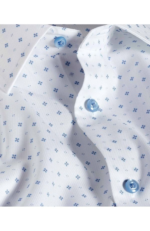 デイビッドドナヒュー メンズ トップス シャツ レギュラーフィット コットン Davidonahue Regular Fit Neat Cotton Dobby Dresshirt White Blu