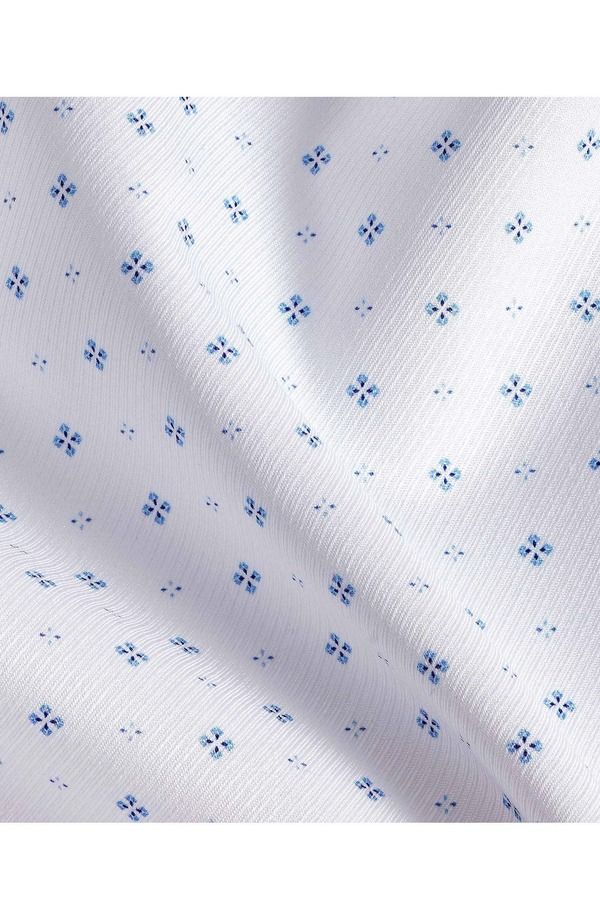 デイビッドドナヒュー メンズ トップス シャツ レギュラーフィット コットン Davidonahue Regular Fit Neat Cotton Dobby Dresshirt White Blu
