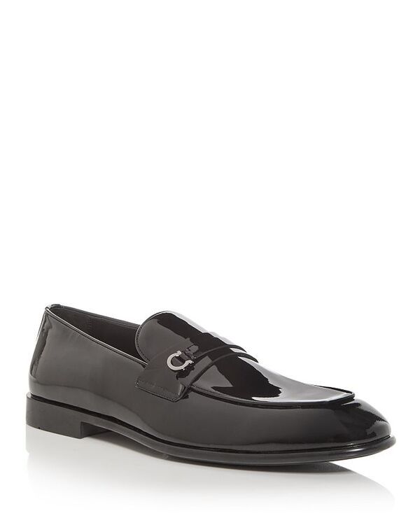 フェラガモ メンズ シューズ スリッポン・ローファー レザー ローファー Ferragamo Mens Desio Leather Loafers Nero Patent Leather