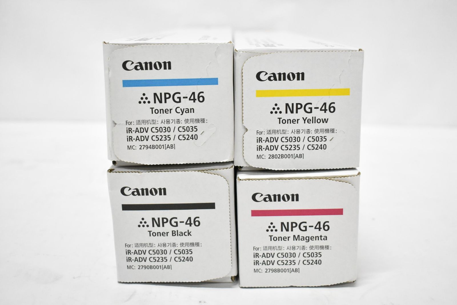 未使用 CANON 純正 トナー NPG-46 4色（シアン・マゼンタ・イエロー・ブラック） キャノン ITE4CZ8Q7LO4 -D-Y02-byebye