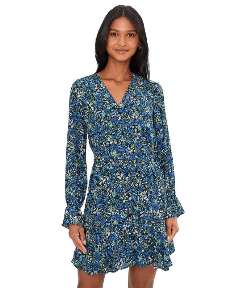 セセ レディース トップス ワンピース CeCe Long Sleeve Tie Waist Dress Classic Navy ネイビー
