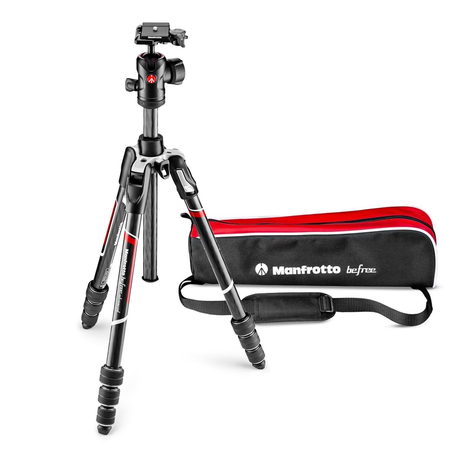 マンフロット(Manfrotto) befreeアドバンス カーボン4段 T三脚キット ブラック 150cm全伸高 41cm縮長 軽量剛性 Mロックシステム ボール雲台 フリクション調整 MKBFRTC4-BH [単品]