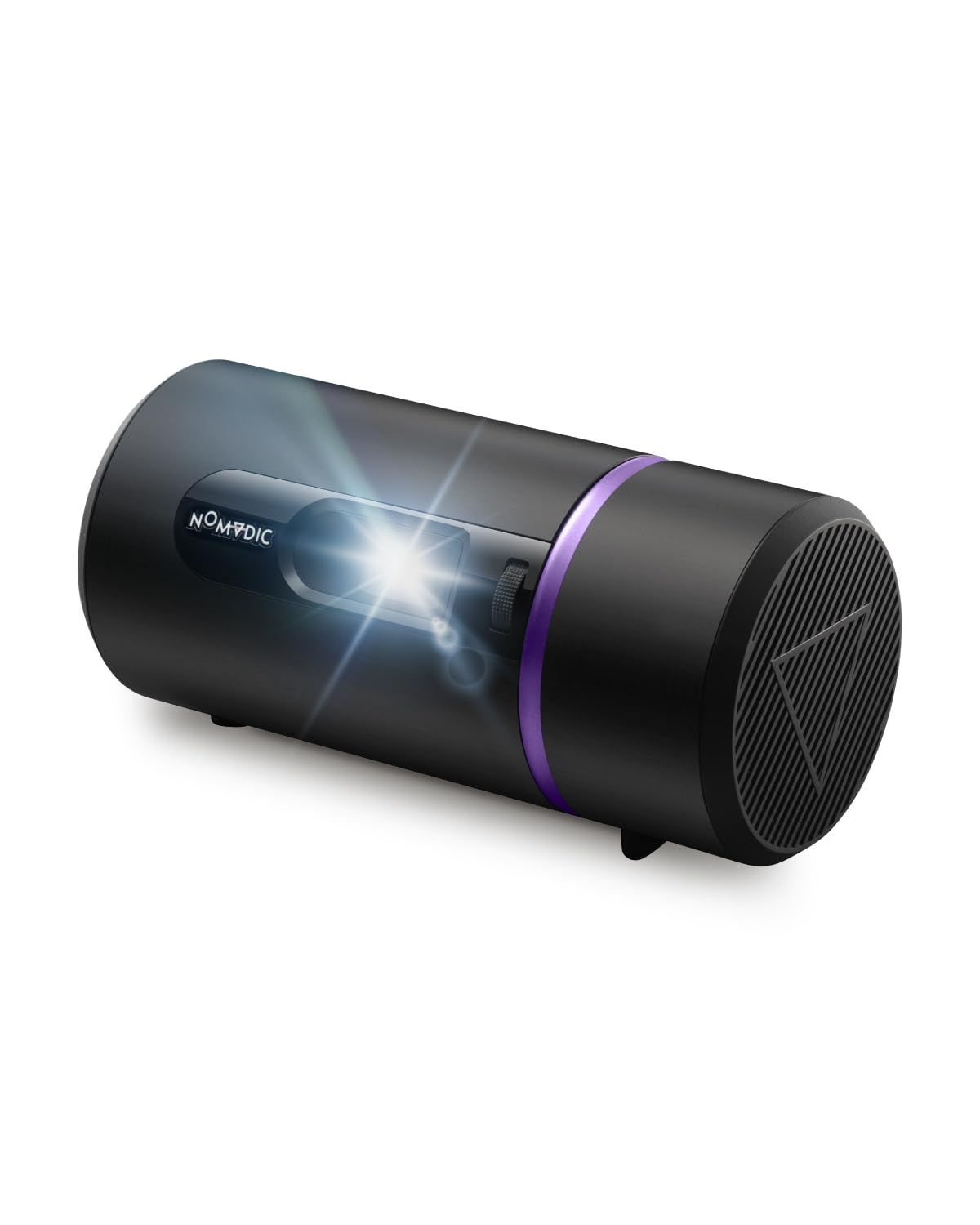 NOMVDIC R150 モバイルプロジェクター 小型 【 三脚なしで天井投影可能/持ち運びやすい / 最大4時間映像投影可能 / 自動台形補正機能 / 360 LEDルーメン / 100インチ大画面】