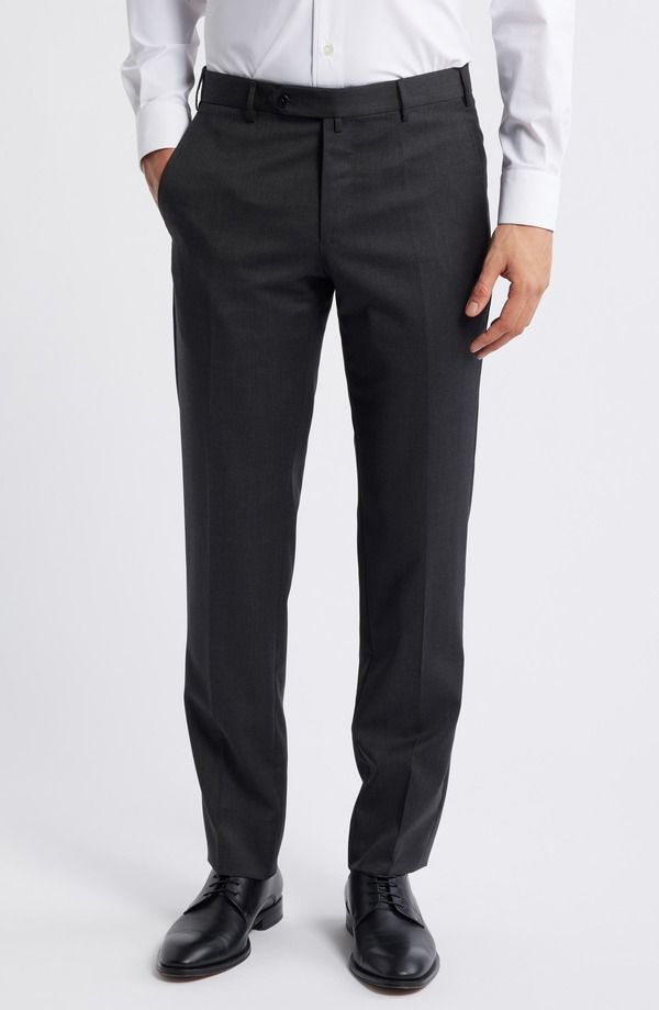ザネッラ メンズ ボトムス カジュアルパンツ Zanella Parker Platinum Super 130s Gabardine Dress Pants Dark Grey グレー