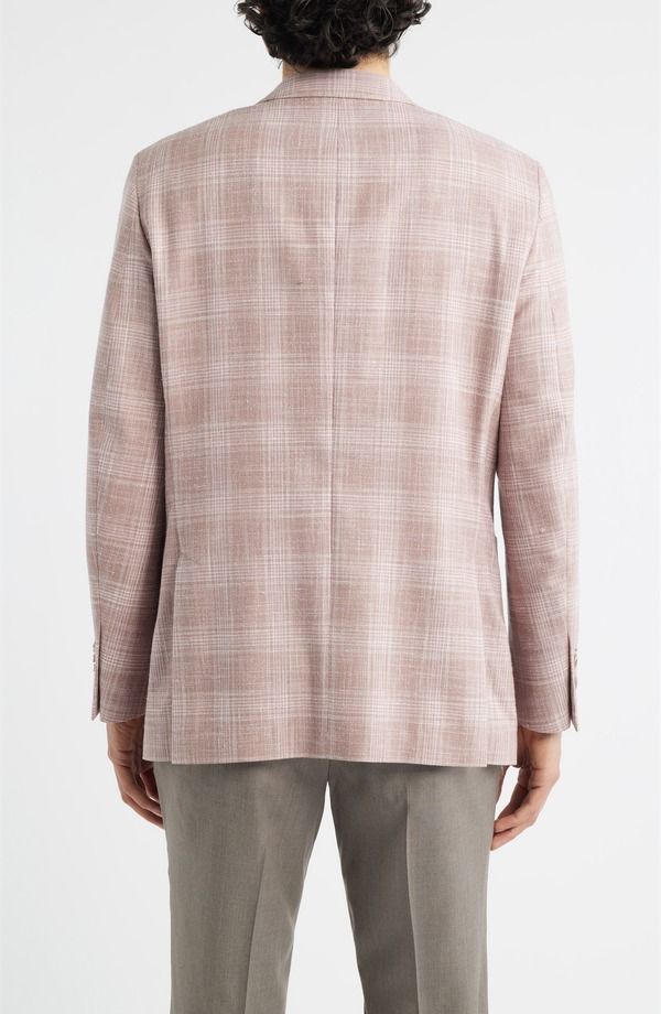 ピーター・ミラー メンズ アウター ジャケット・ブルゾン ウール シルク コート Peter Millar Hyperlight Soft Pink Plaid Wool Silk Blend Spo