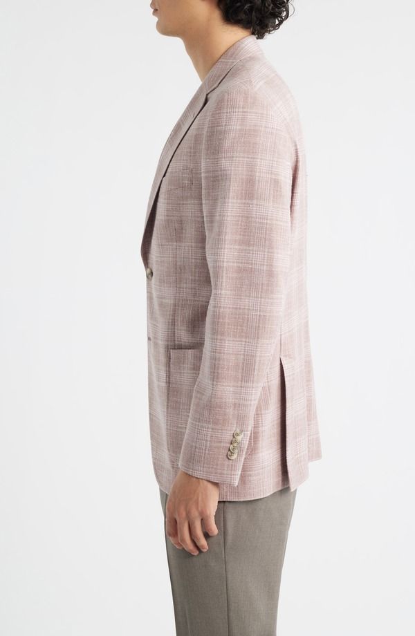 ピーター・ミラー メンズ アウター ジャケット・ブルゾン ウール シルク コート Peter Millar Hyperlight Soft Pink Plaid Wool Silk Blend Spo