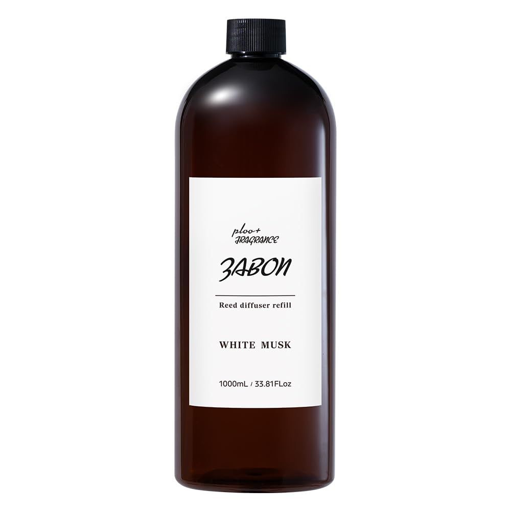 【新品】プルプラ ZABON リードディフューザー リフィル 詰め替え用 1000ml ルームフレグランス 大容量 約12ヶ月分 (ホワイトムスク) ce6776a5