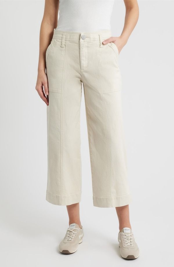 ウィットウィズダム レディース ボトムス レギンス ワイドレッグ パンツ Wit Wisdom Skyrise Crop Wide Leg Utility Pants Blanched Almond