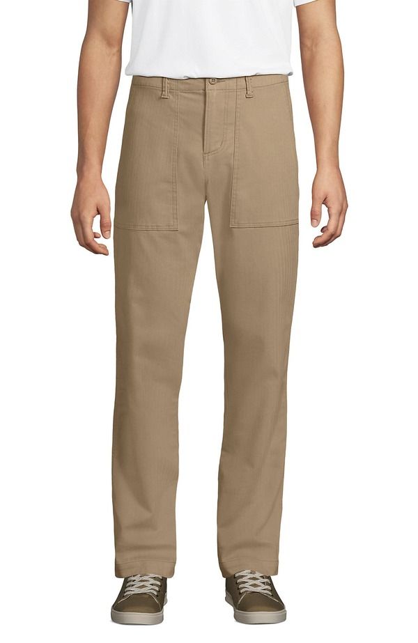 ランズエンド メンズ ボトムス カジュアルパンツ Lands End Classic Fit Fatigue Pant Desertan タン