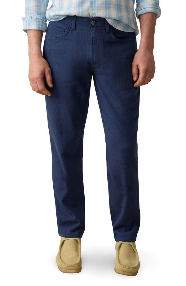 ファレティ メンズ ボトムス カジュアルパンツ リネン Faherty Movement Linen Blend Pants Deep Sea Navy ネイビー