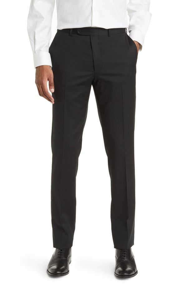 ピーター・ミラー メンズ ボトムス カジュアルパンツ ウール Peter Millar Harker Flat Front Stretch Wool Twill Dress Pants Black ブ