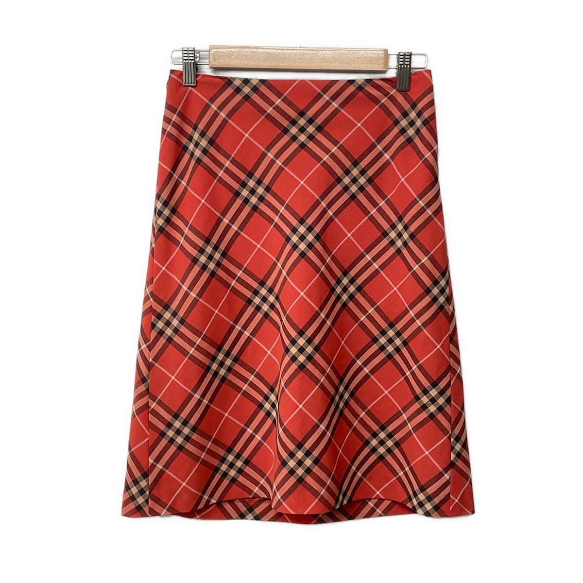Burberry Blue Label(バーバリーブルーレーベル) スカート サイズ36 S レディース美品 - ピンク×ボルドー×マルチ ひざ丈/チェック柄