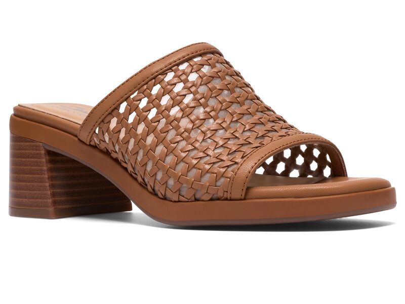 クラークス レディース シューズ ヒール Clarks Jaylan Slide Tan Synthetic タン