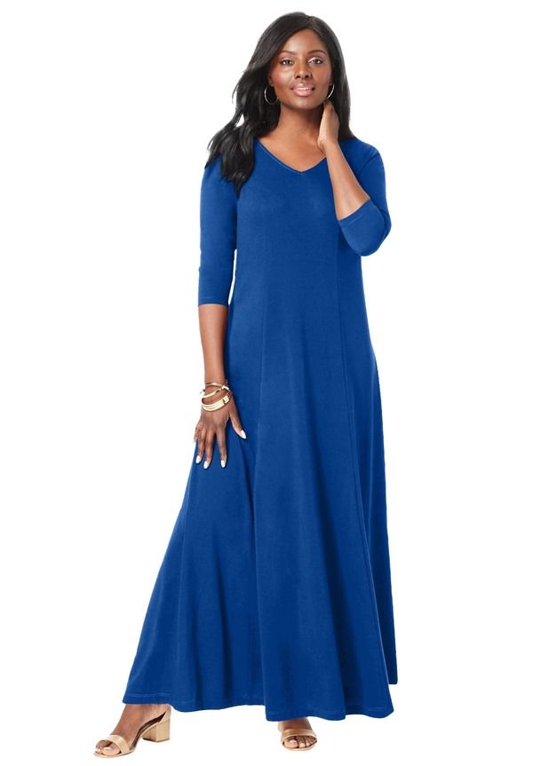 ジェシカロンドン レディース ボトムス カジュアルパンツ マキシワンピース マキシ Jessica London DoubleV Maxi Dress Dark Sapphire サファイア