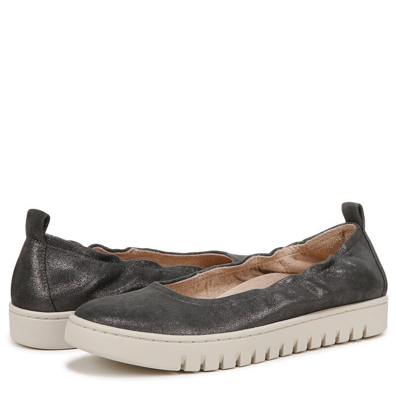 バイオニック レディース シューズ サンダル VIONIC Uptown Ballet Slipons Polluted Silver シルバー