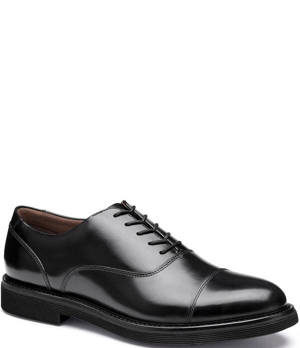 ジョンストンアンドマーフィー メンズ シューズ オックスフォード キャップ レザー Johnston Murphy Mens Tyson Leather Cap Toe Oxfords Black ブ