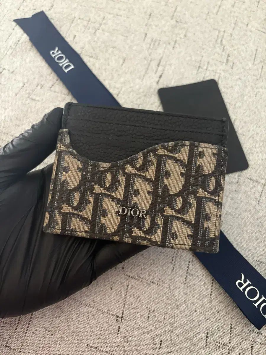 状態良し Dior オブリーク サドル カードウォレット