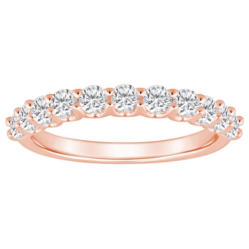 Alyson Layne レディース アクセサリー リング Alyson Layne 14k Gold 110 CaratW Diamond 11Stone Wedding Band Pink ピンク